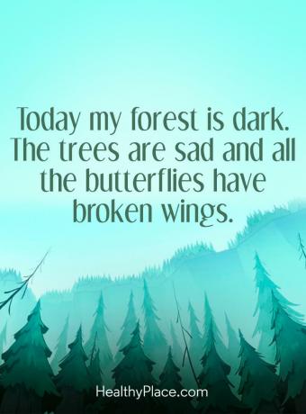 Citação sobre depressão - Hoje minha floresta está escura. As árvores estão tristes e todas as borboletas quebram asas.