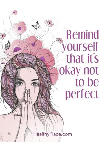 Cite sobre saúde mental - lembre-se de que não há problema em não ser perfeito.