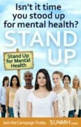 Obtenha seus botões Stand Up for Mental Health para site, blog, perfil social