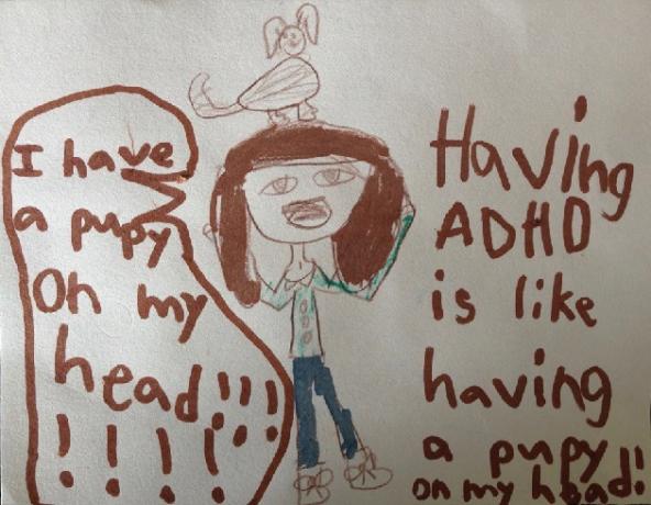 Uma criança descreve como é ter TDAH na arte