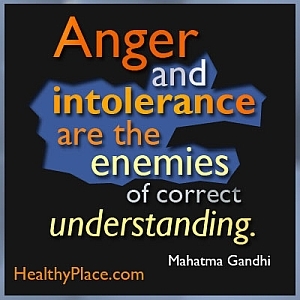 Citações do estigma por Mahatma Gandhi - Raiva e intolerância são os inimigos do entendimento correto.