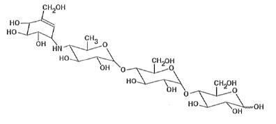 Estrutura química da acarbose