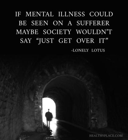 Citação sobre estigma da saúde mental - Se uma doença mental pode ser vista em um paciente, talvez a sociedade não diga apenas superá-la.