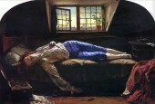 A pintura de Henry Wallis, "A Morte de Chatterton", mostra um homem que se suicidou com arsênico